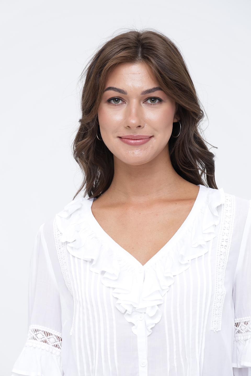 Блуза Monari с воланами белый