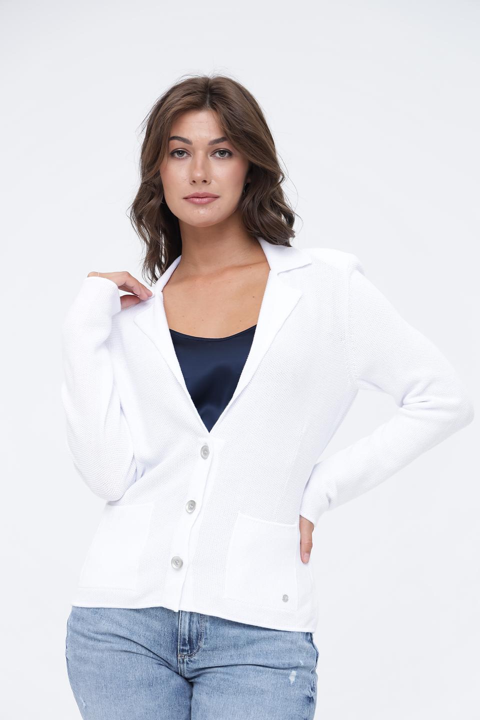Жакет Monari белый трикотажный