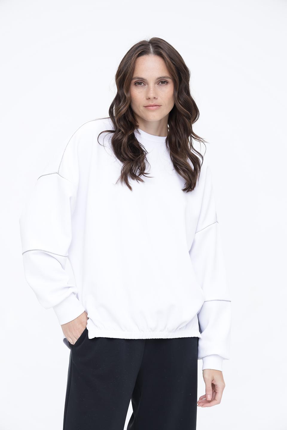 Пуловер Beatris женский белый оверсайз