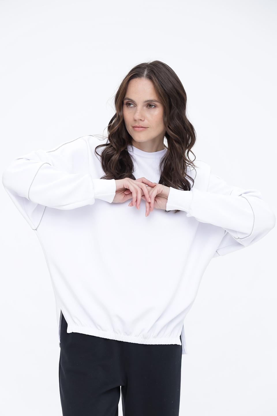 Пуловер Beatris женский белый оверсайз