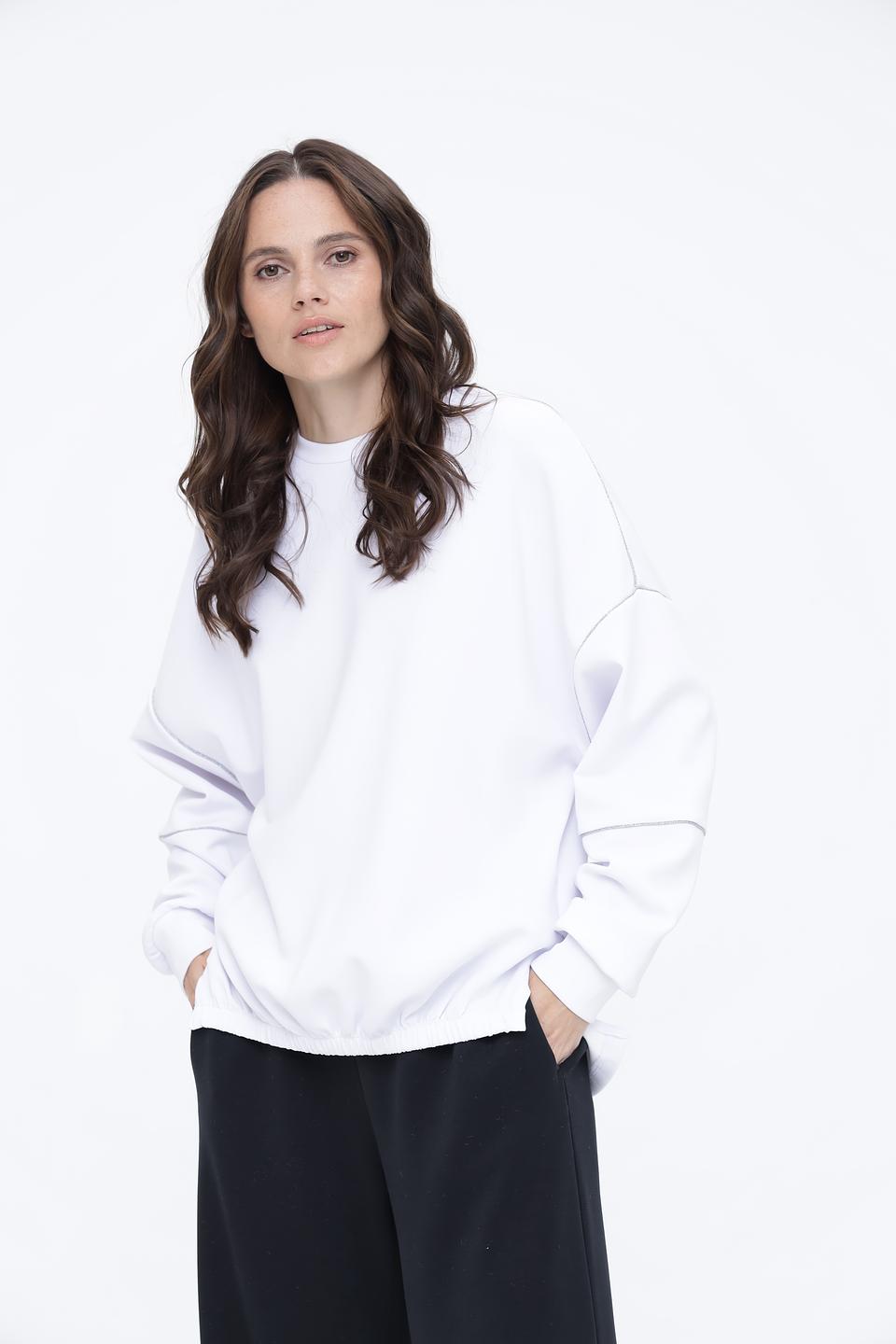 Пуловер Beatris женский белый оверсайз