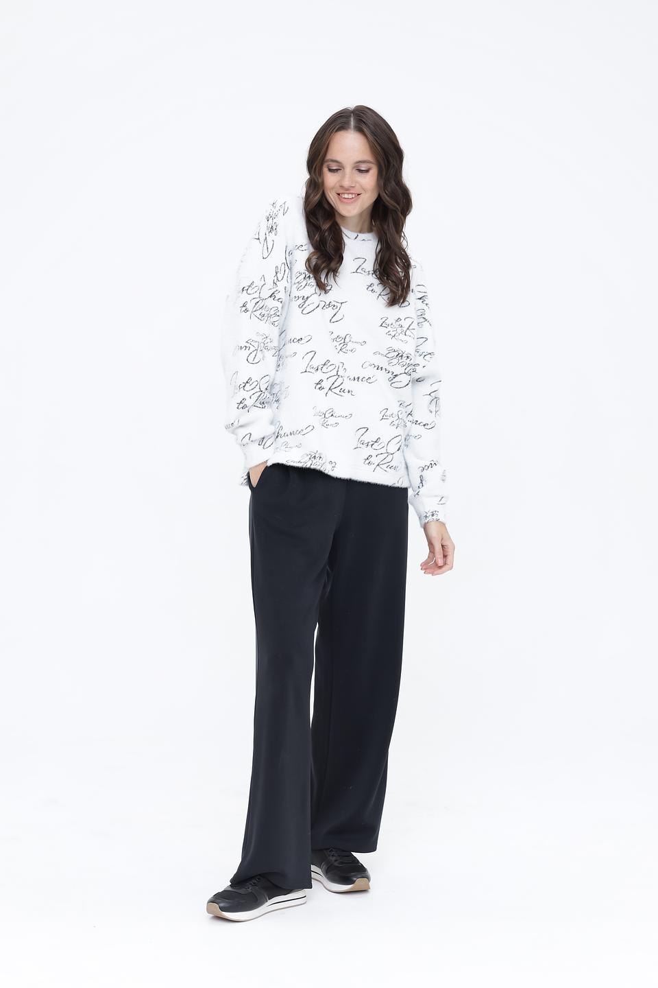 Пуловер Beatris с принтом белый