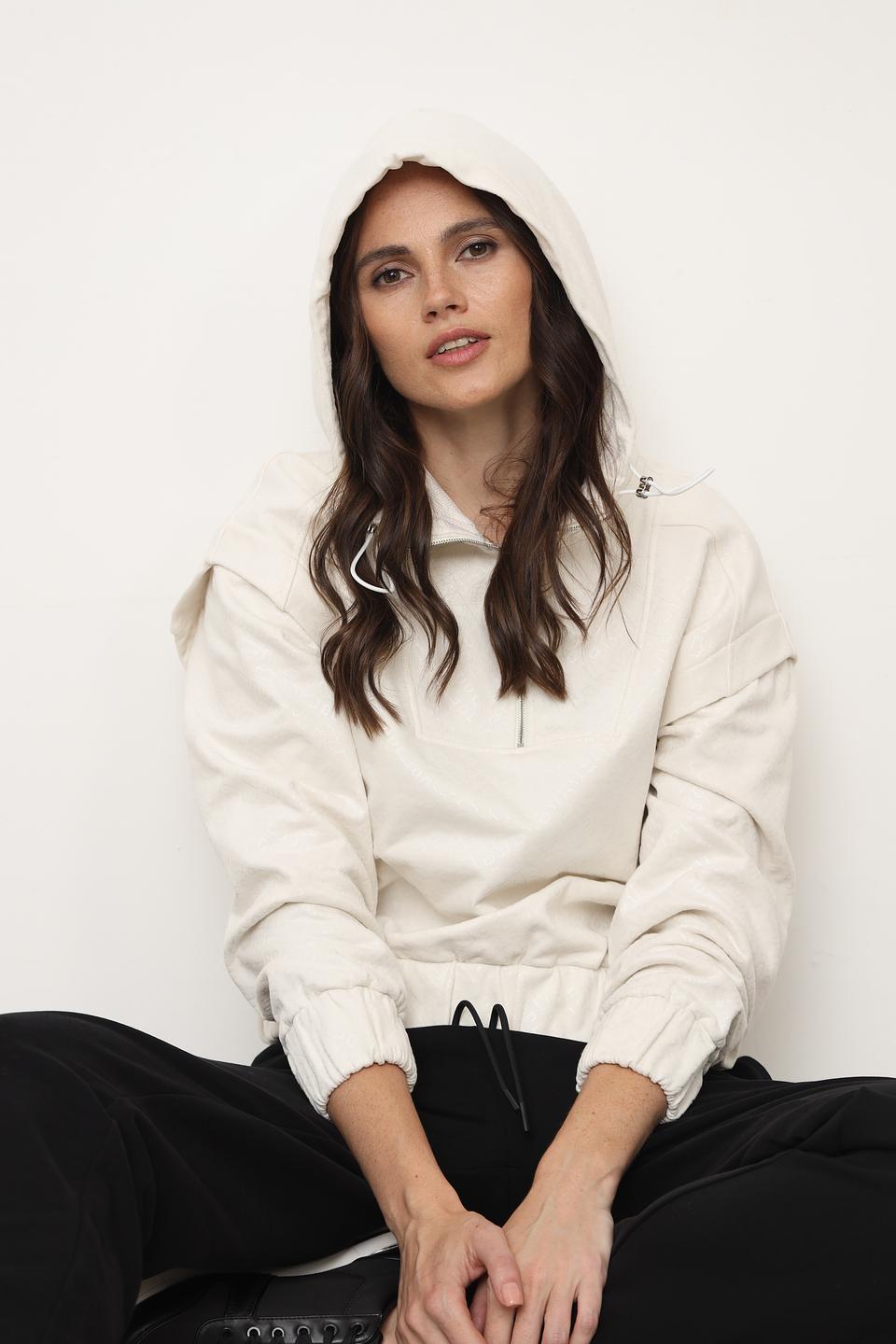 Джемпер Boss Black с молнией кремовый