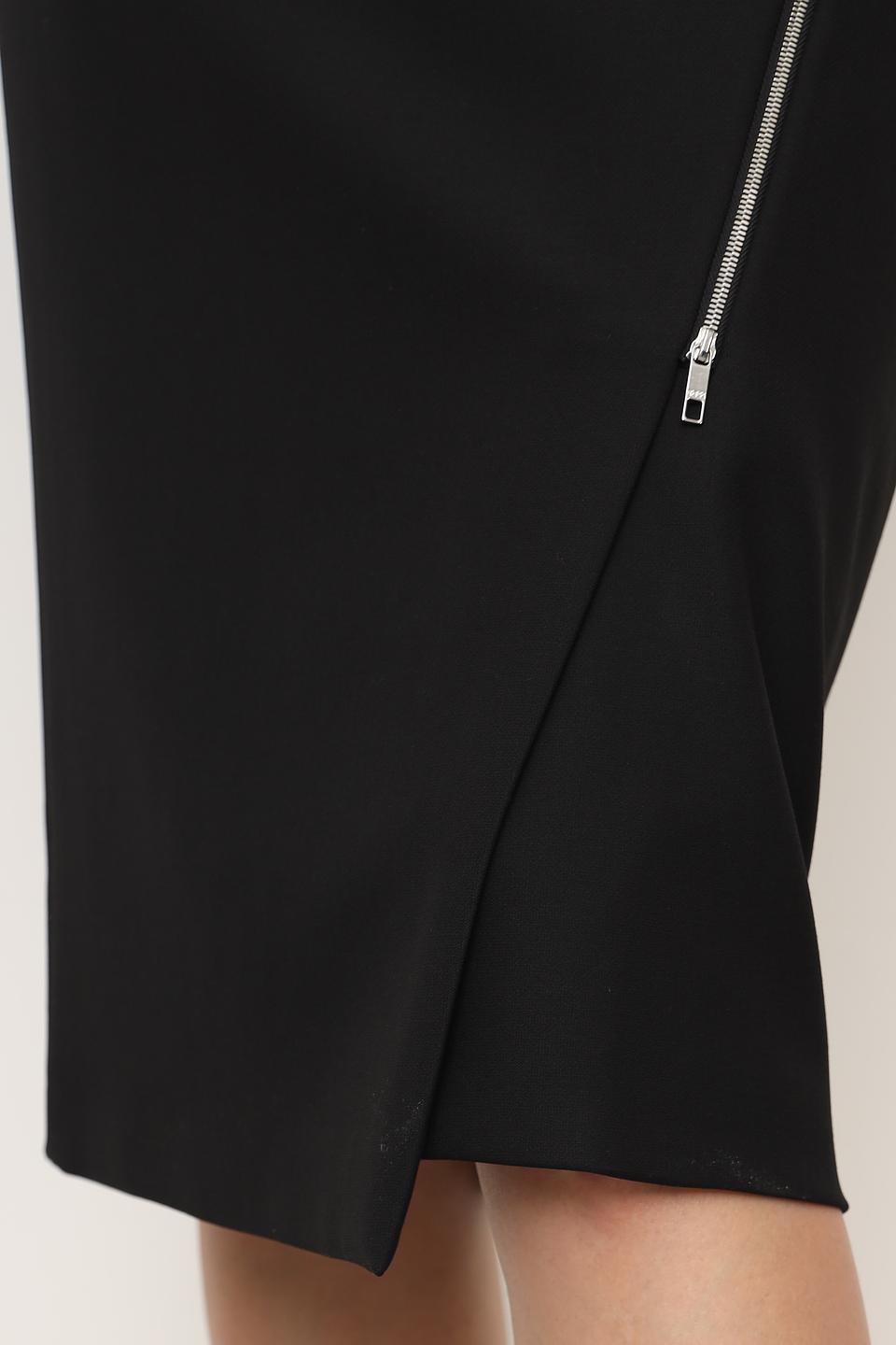 Юбка Boss Black с разрезом чёрная