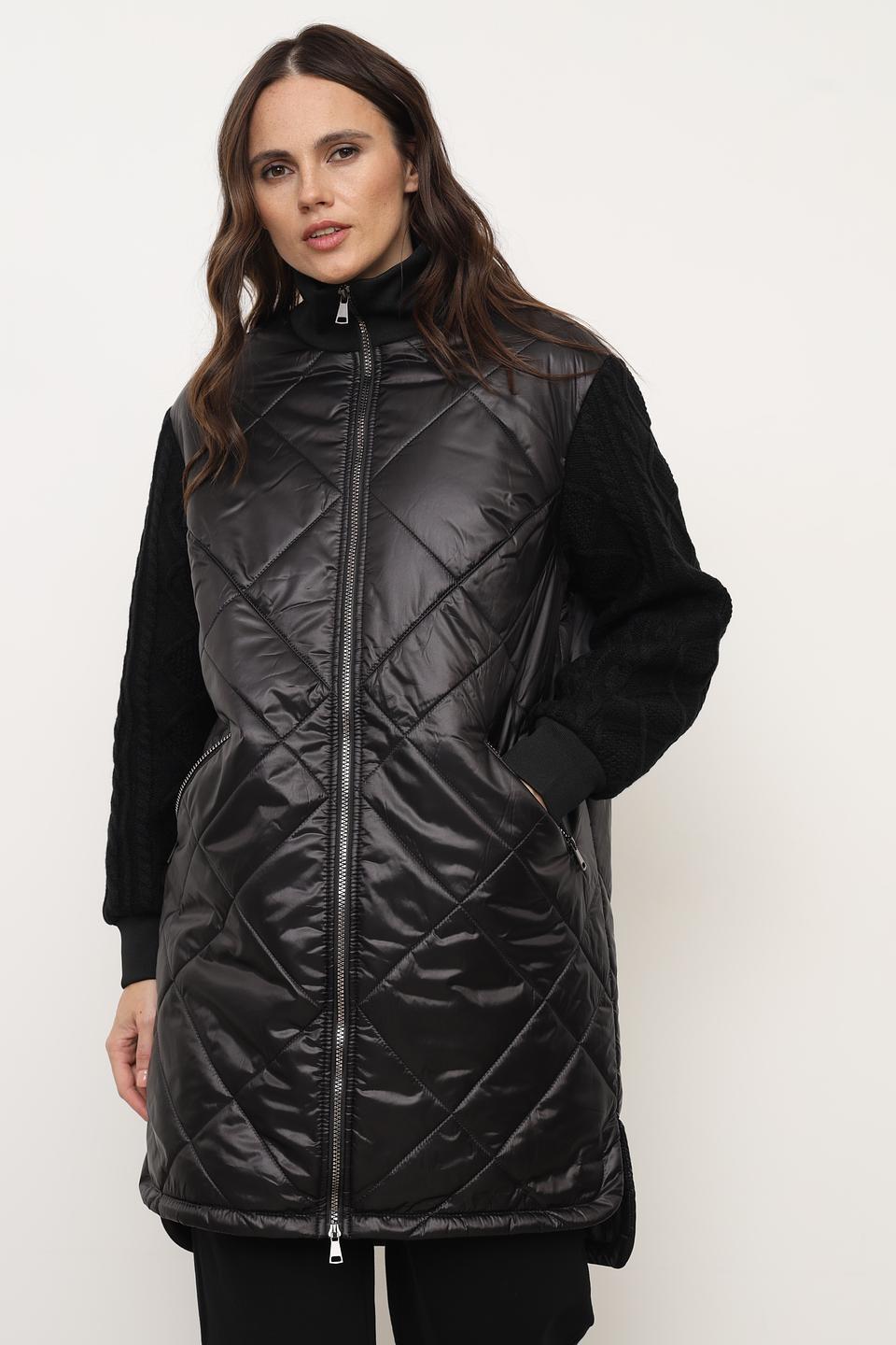 Пальто-жилет Beatris стеганое чёрное