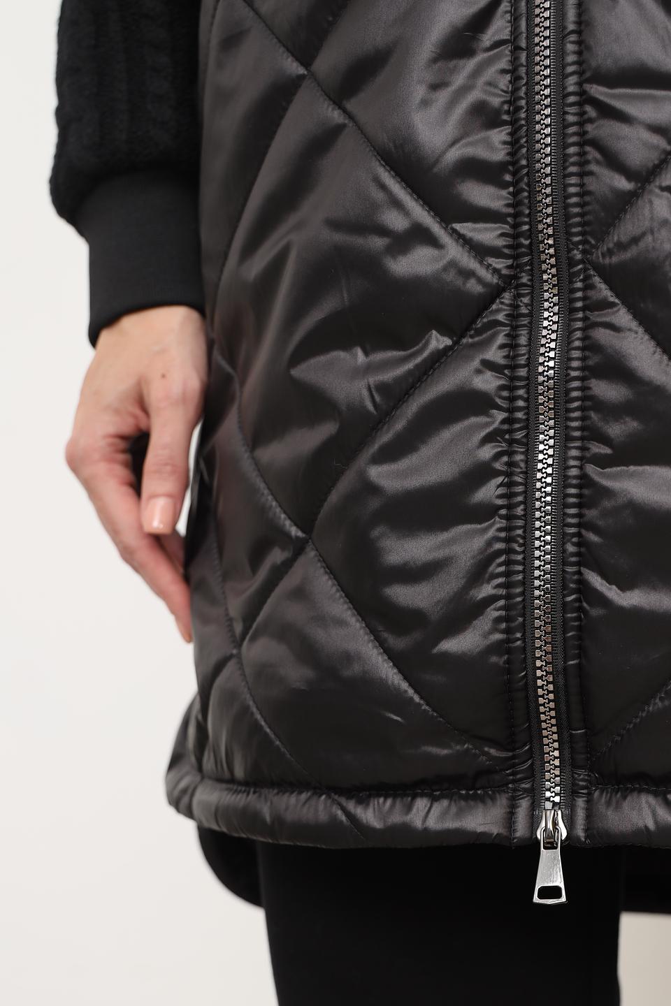 Пальто-жилет Beatris стеганое чёрное