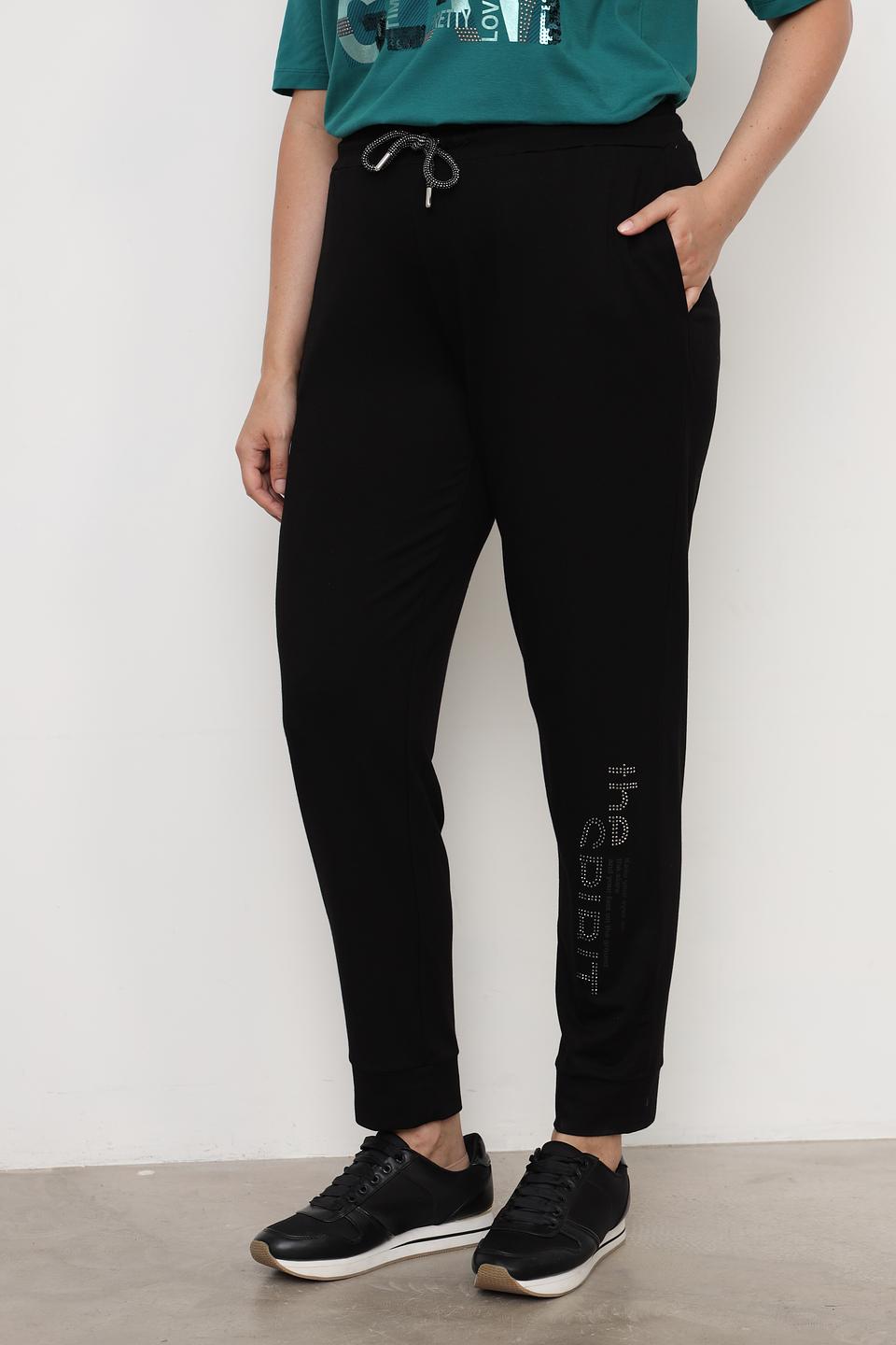 Брюки Doris Streich с логотипом чёрные