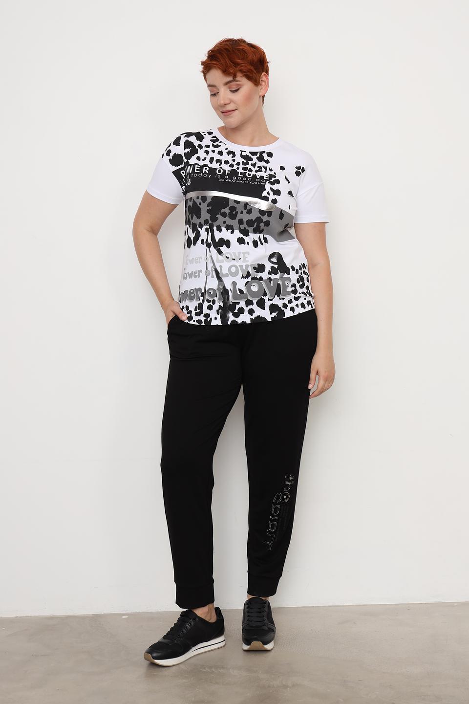 Брюки Doris Streich с логотипом чёрные