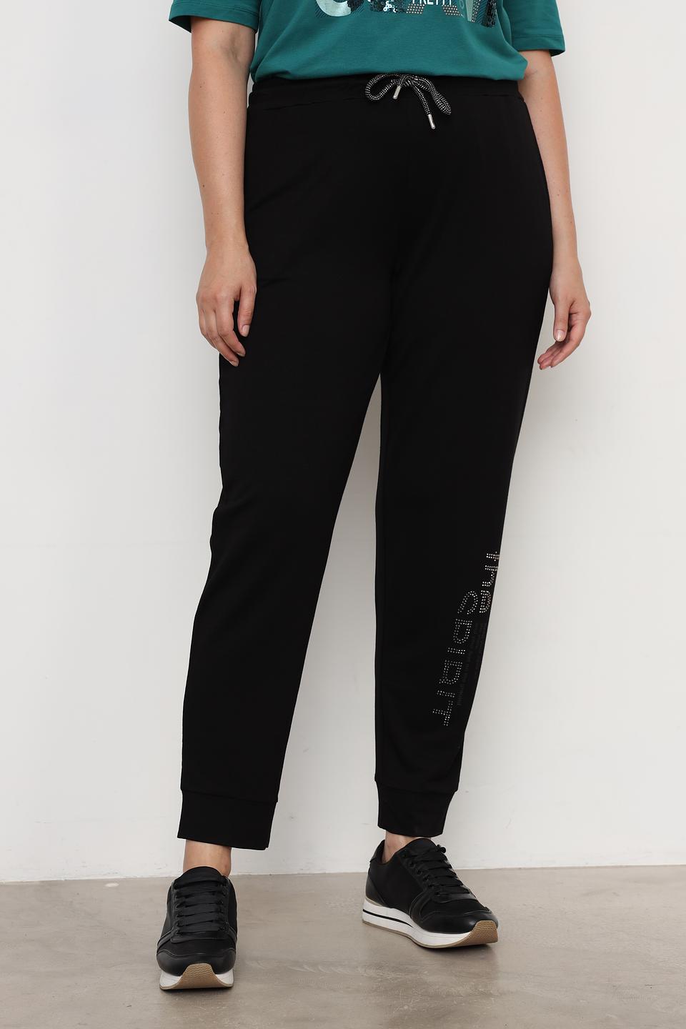 Брюки Doris Streich с логотипом чёрные