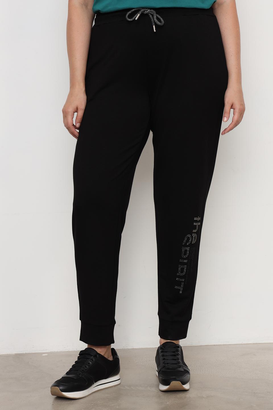 Брюки Doris Streich с логотипом чёрные