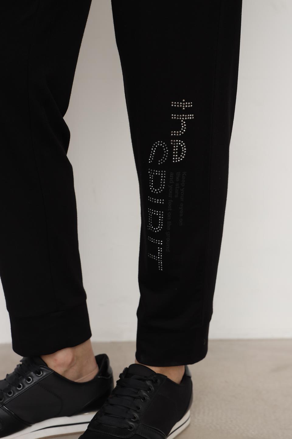 Брюки Doris Streich с логотипом чёрные