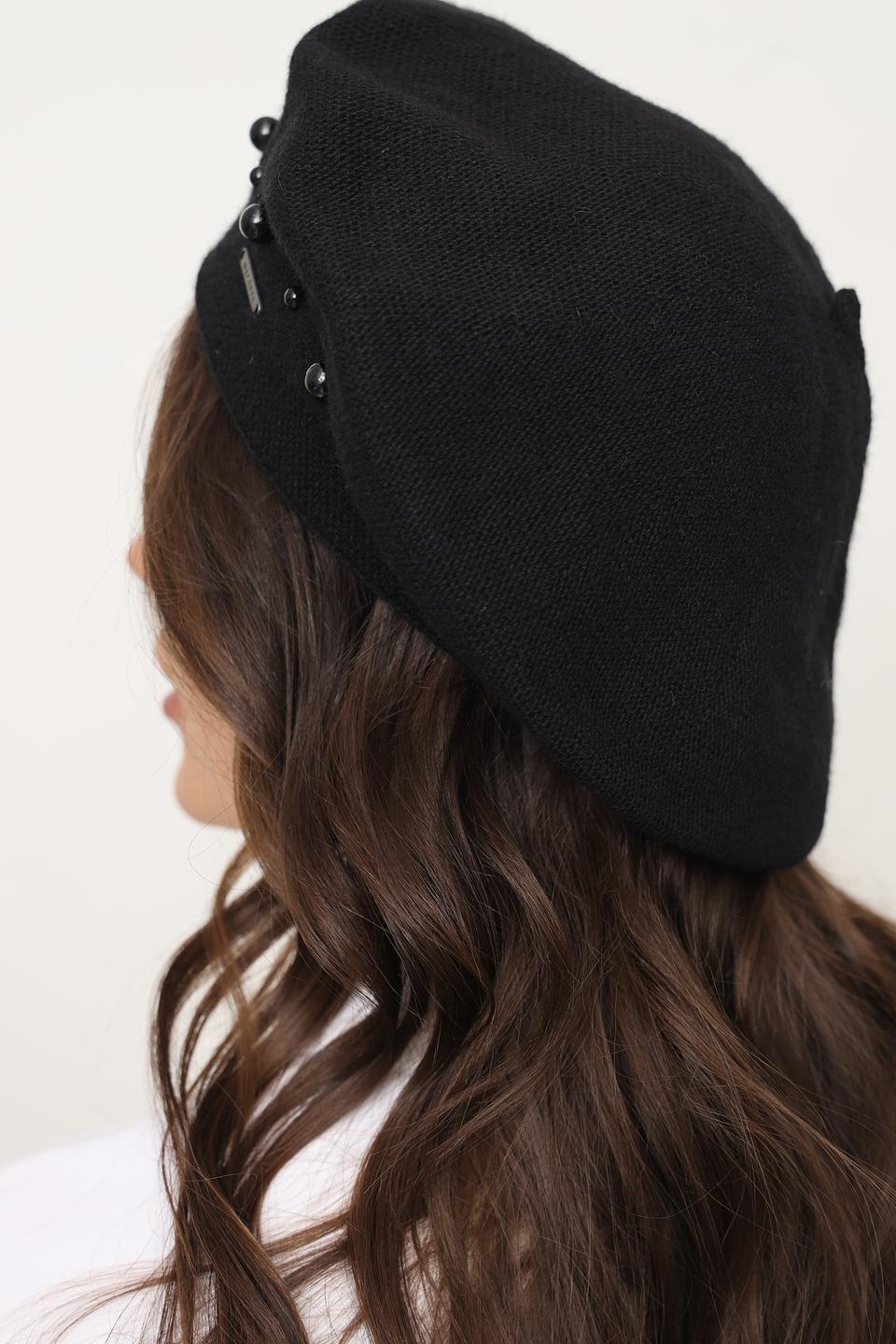 Берет Wegener с бусинами чёрный