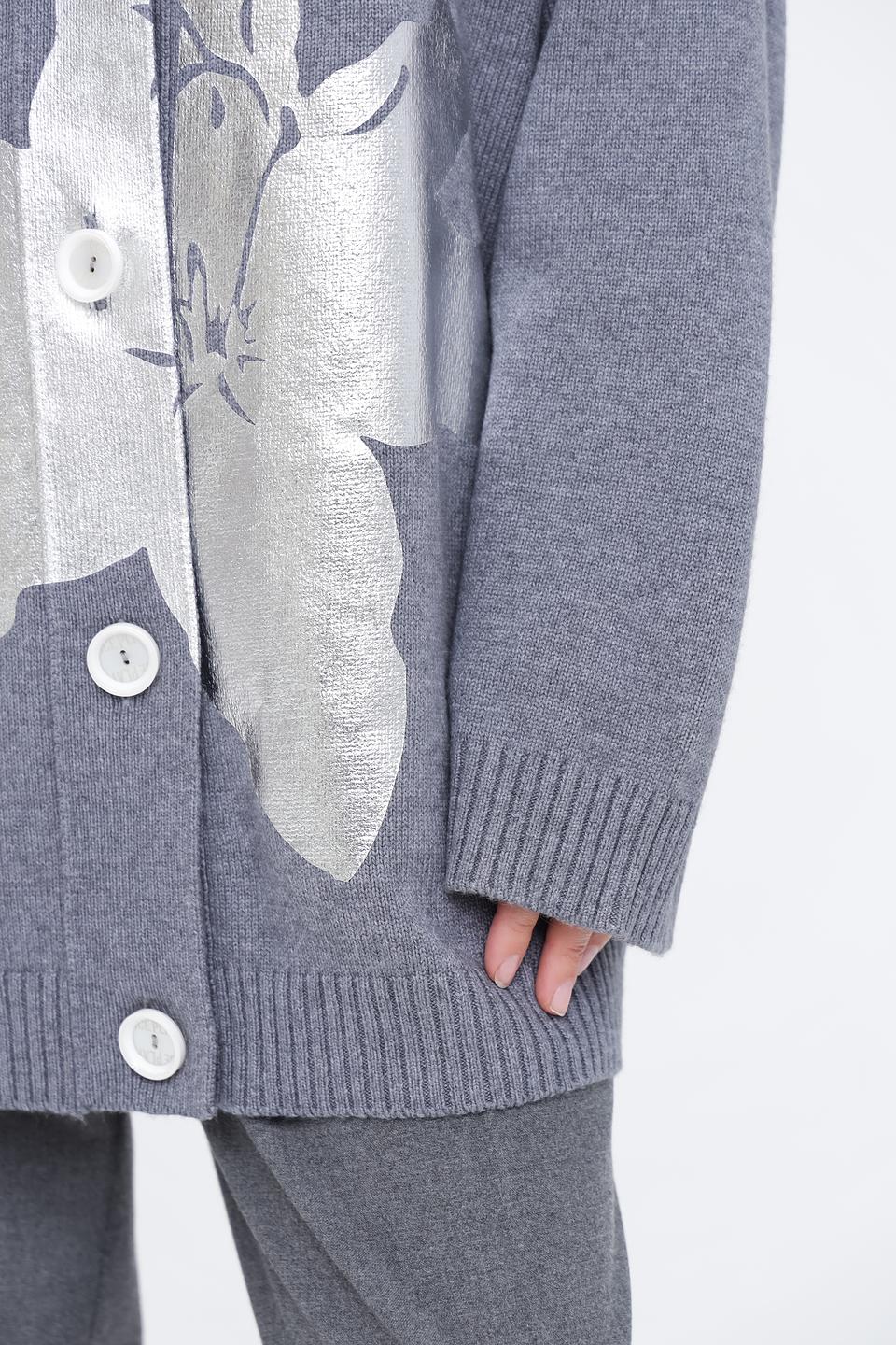 Кардиган Ice Play с оленем серый