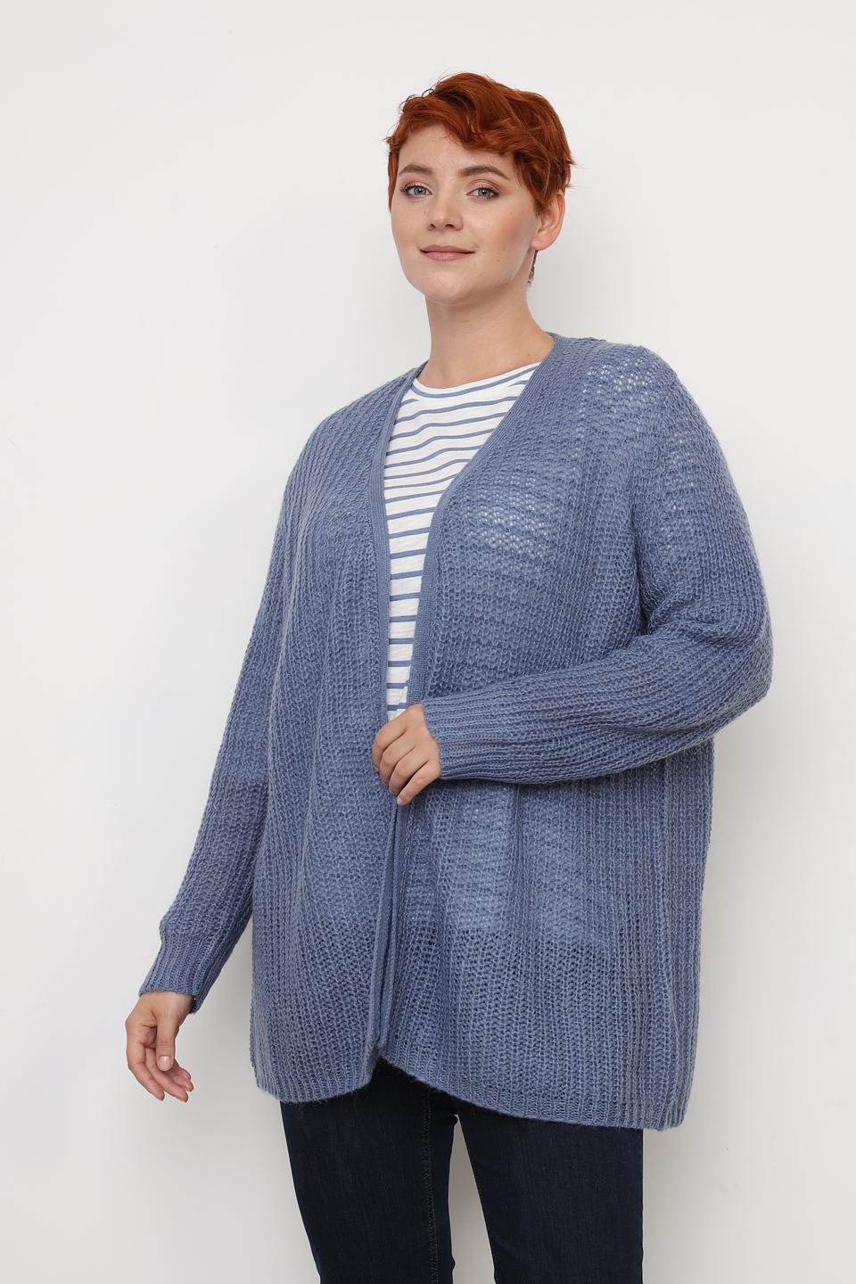 Кардиган Frapp вязаный голубой