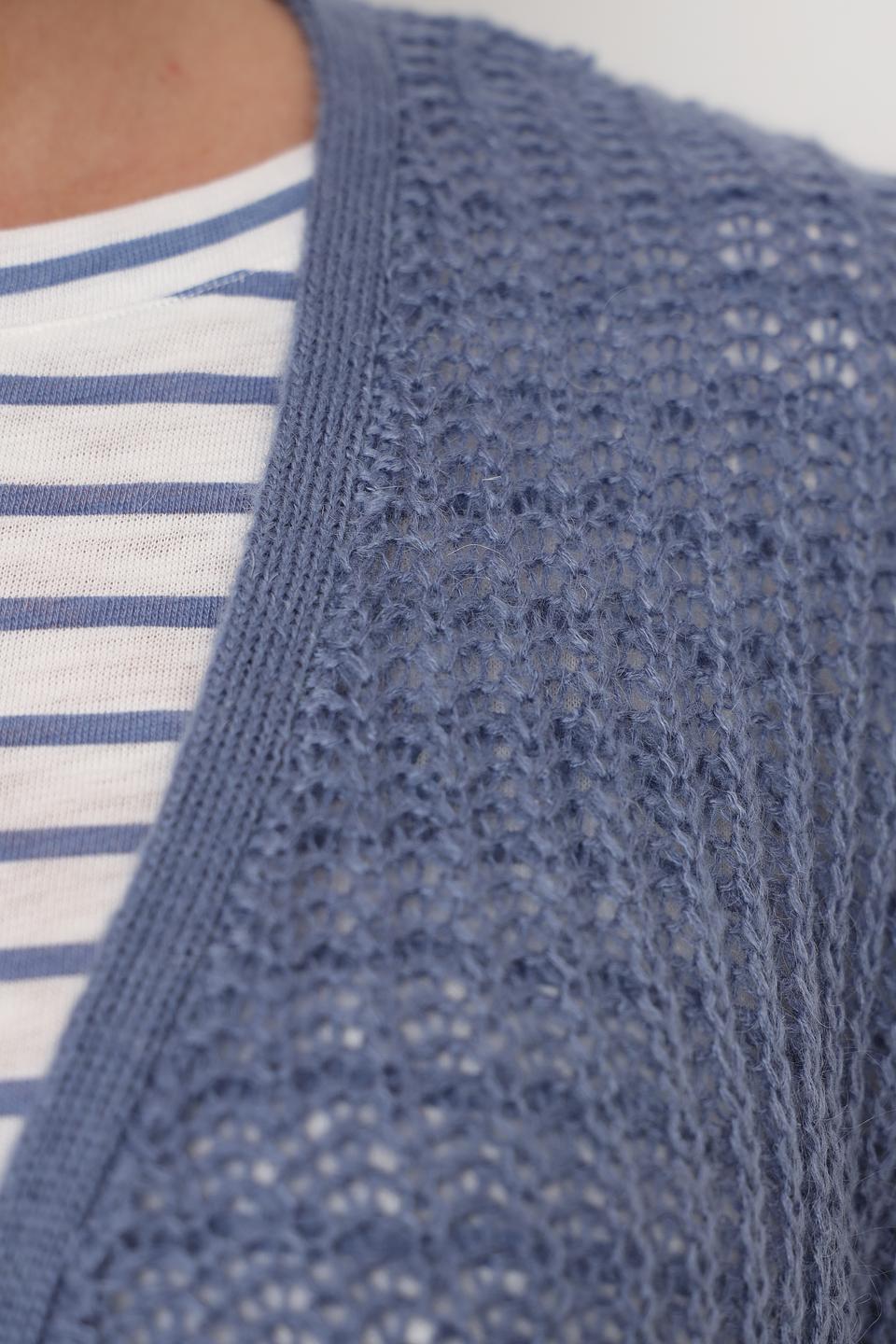 Кардиган Frapp вязаный голубой