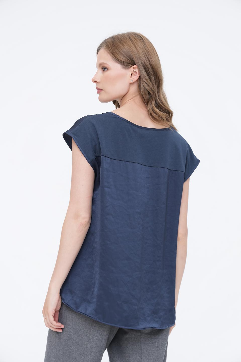 Топ Luisa Cerano синий с V-образным вырезом