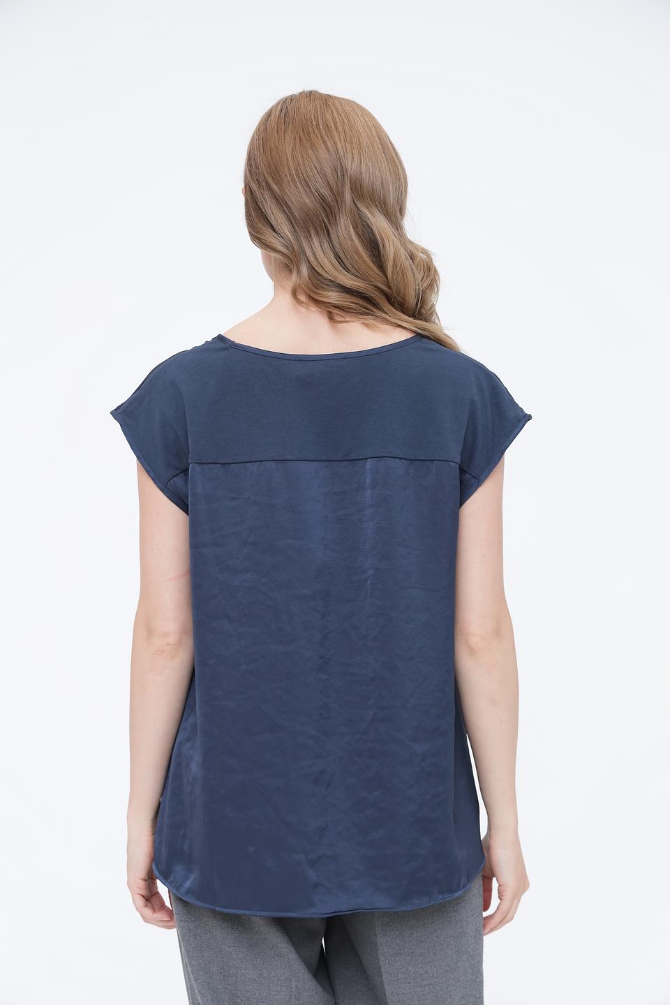 Топ Luisa Cerano синий с V-образным вырезом