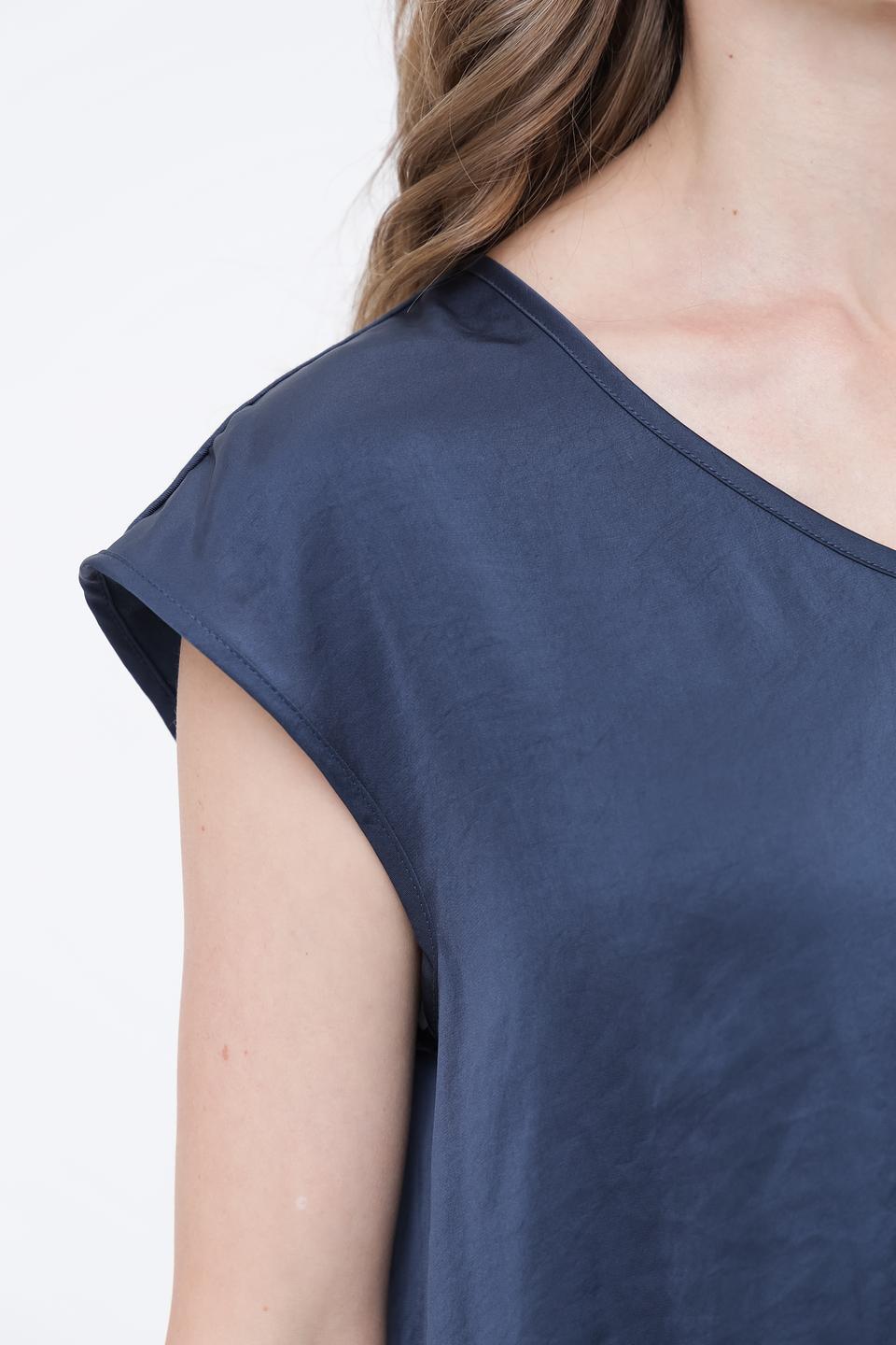 Топ Luisa Cerano синий с V-образным вырезом