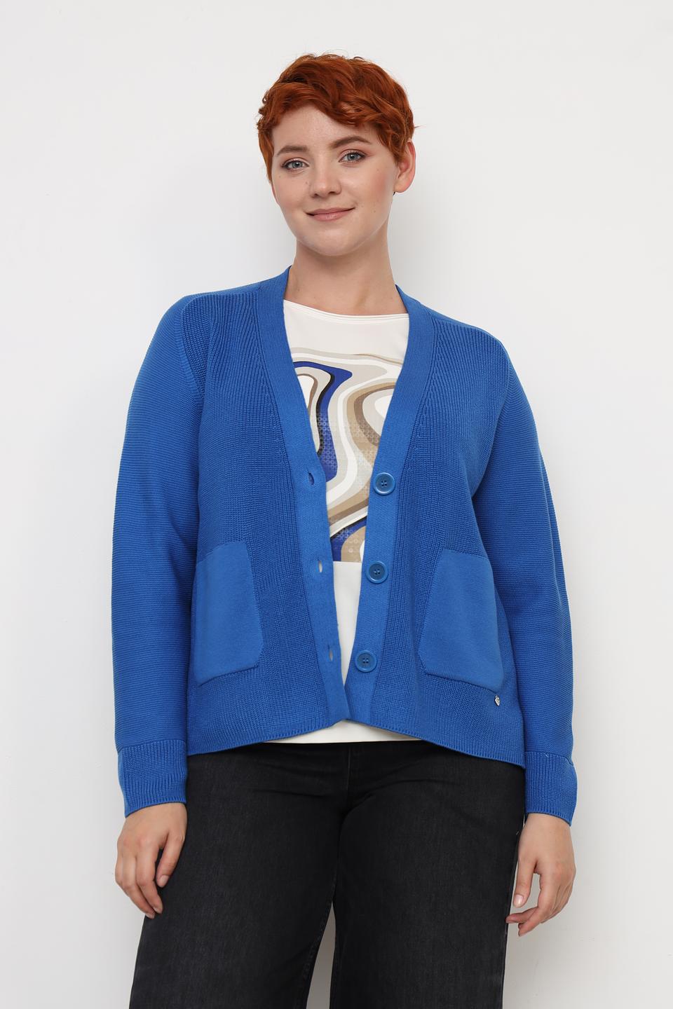 Кардиган Rabe collection синий с карманами