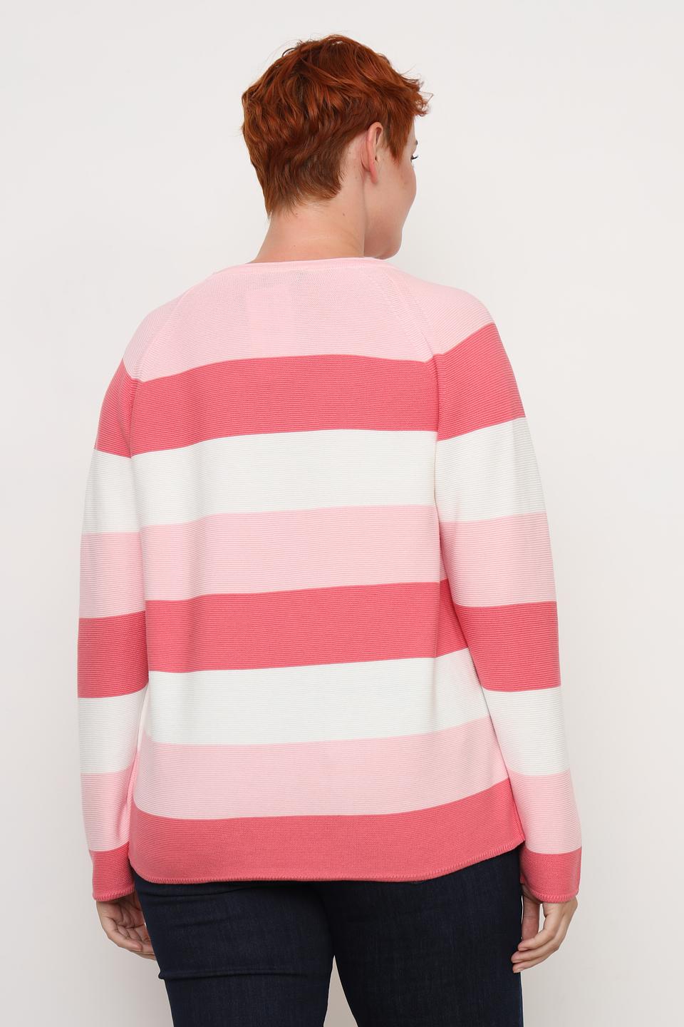 Пуловер Via Appia в полоску розовый