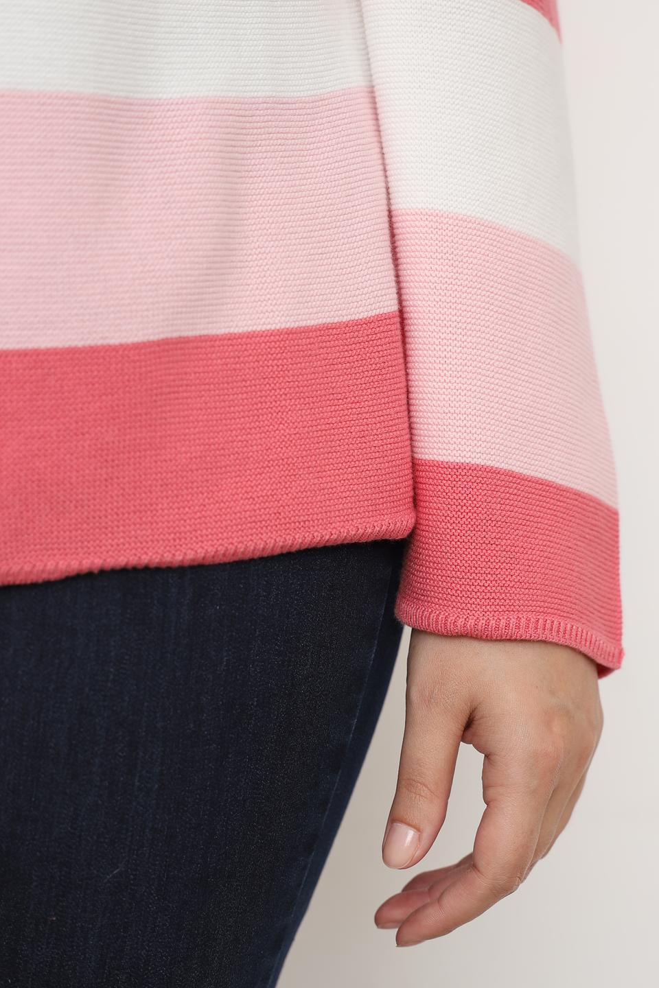 Пуловер Via Appia в полоску розовый