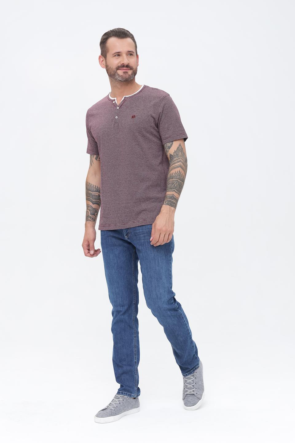 Поло Lerros в полоску бордовый