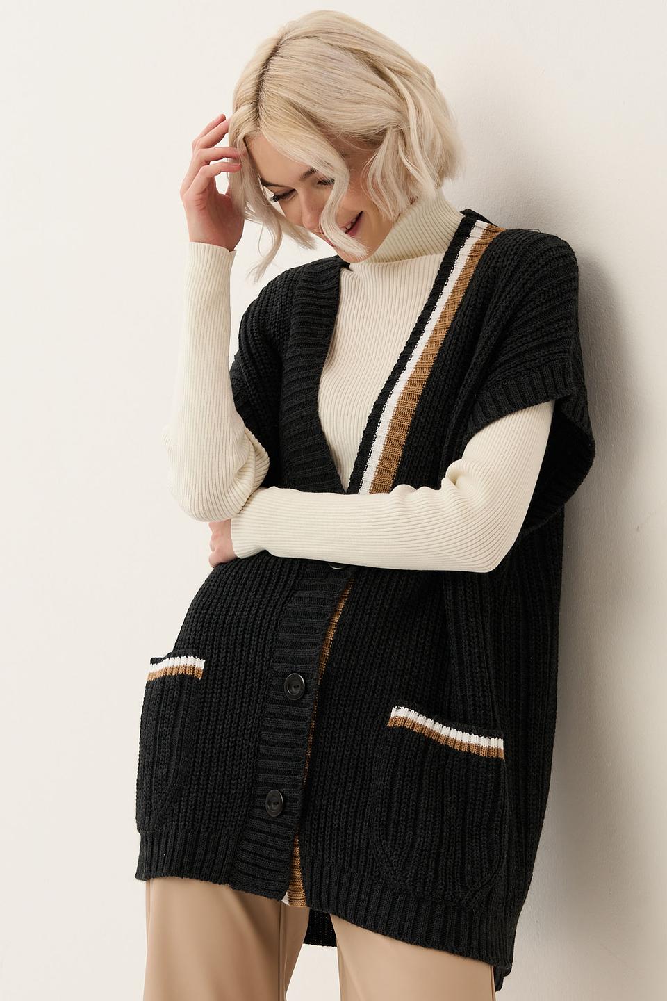 Жилет NEWVAY вязаный с полосками