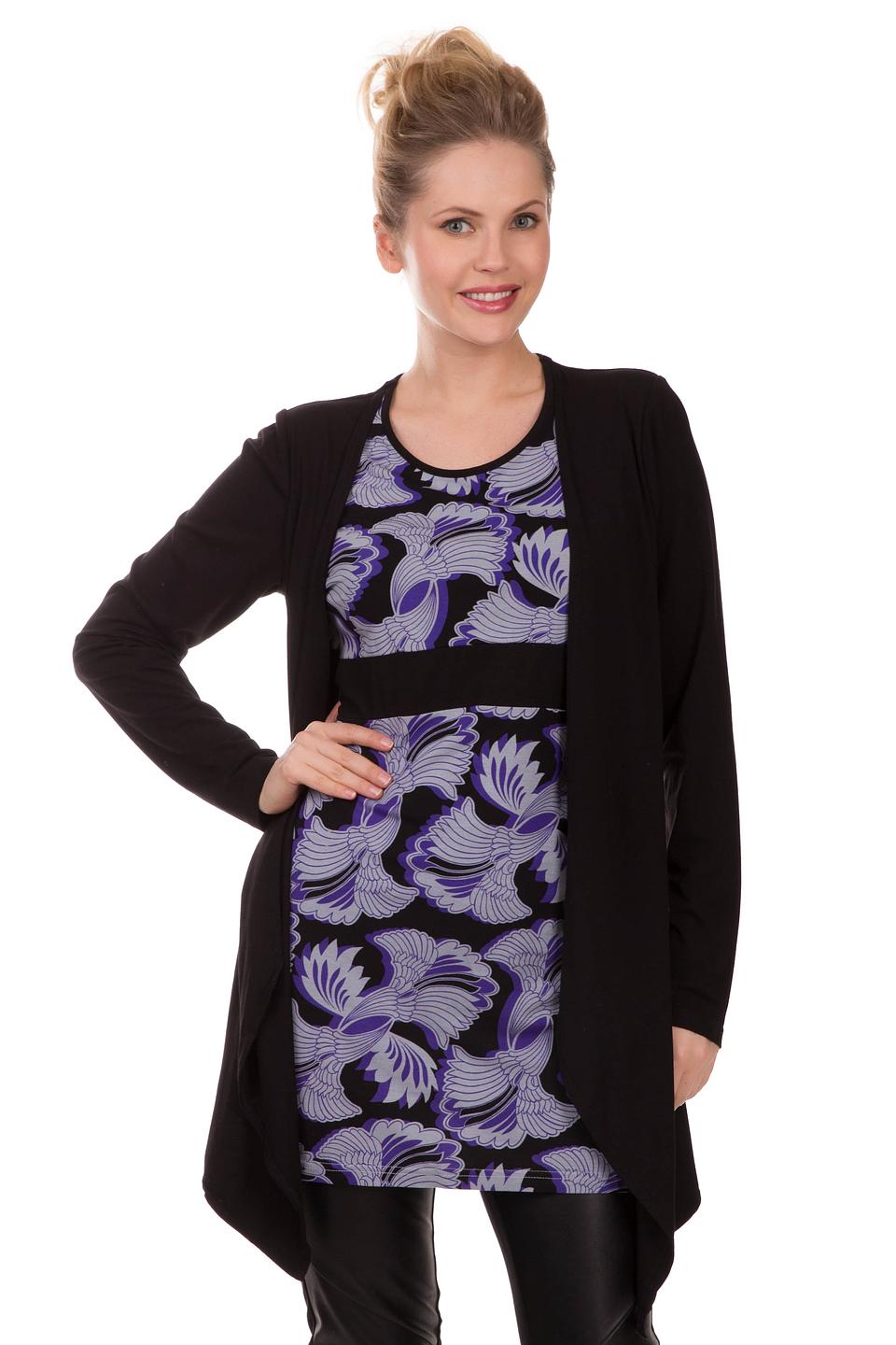 Блуза Pezzo с принтом, чёрного цвета