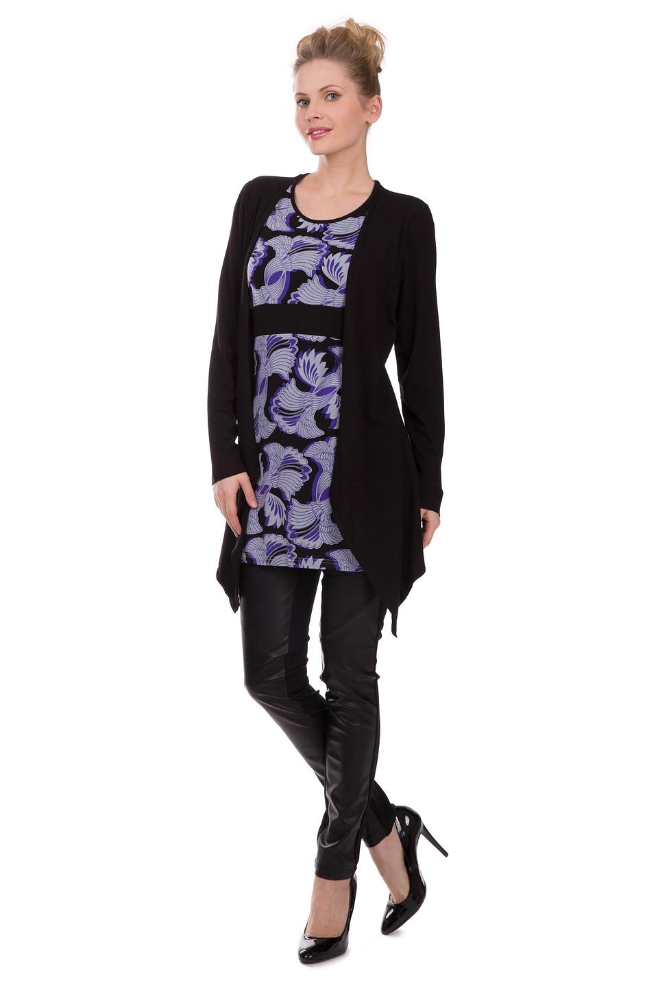 Блуза Pezzo с принтом, чёрного цвета