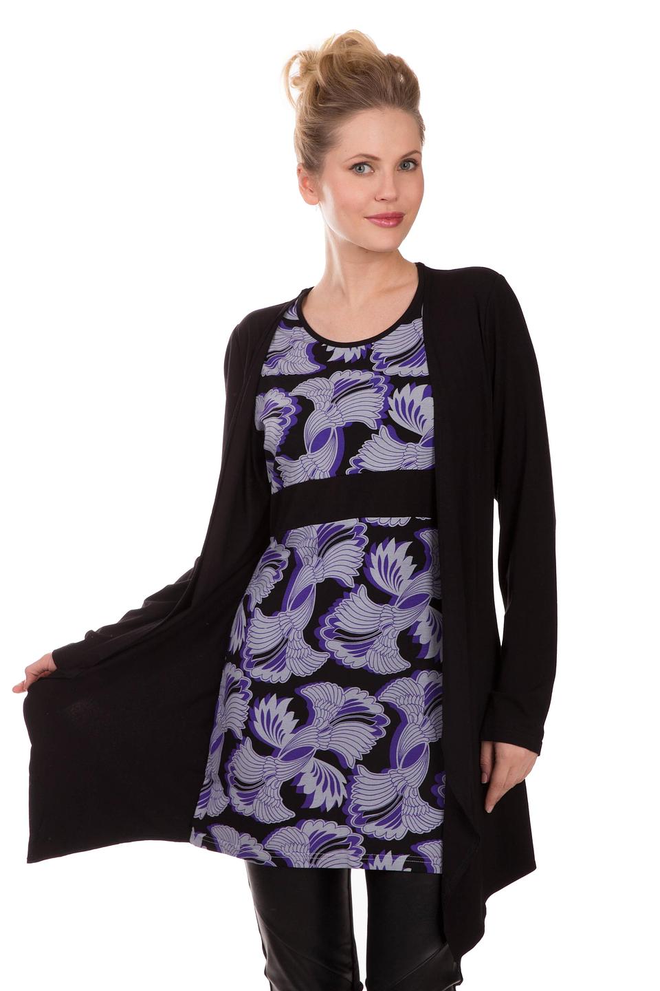 Блуза Pezzo с принтом, чёрного цвета