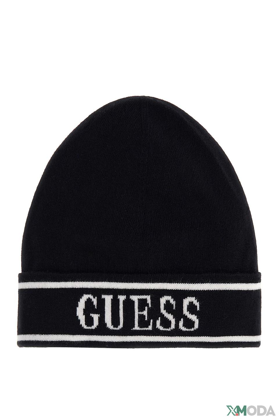 Шапка Guess дев. чёрная с логотипом