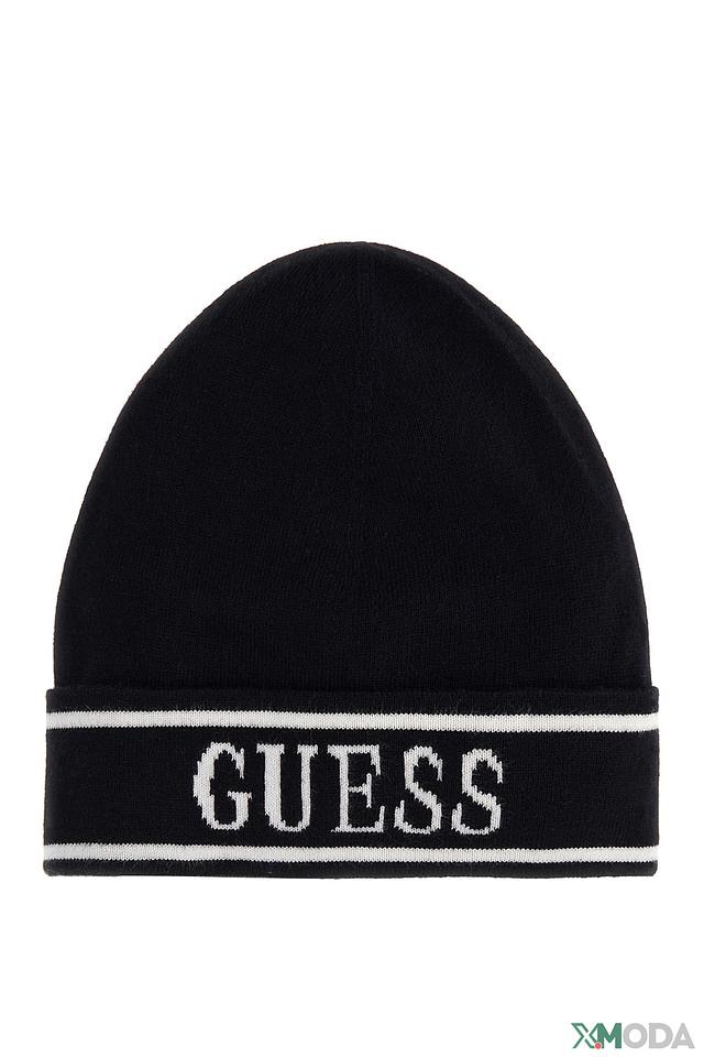 Шапка Guess чёрная с логотипом