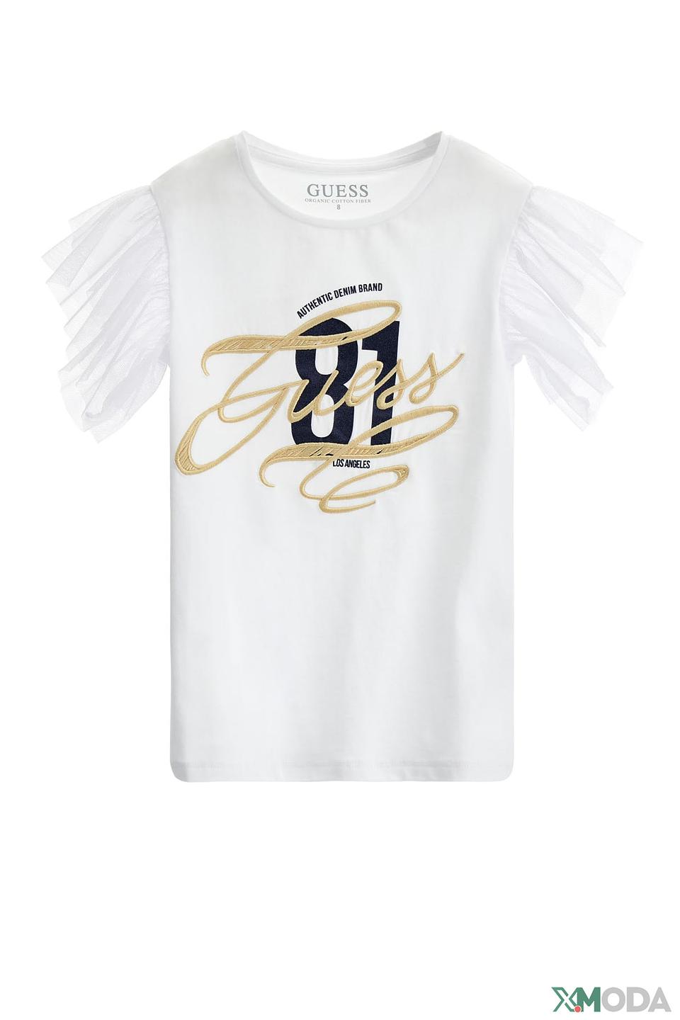 Футболка Guess дев. с воланами белый
