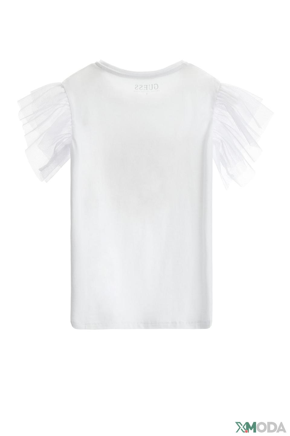 Футболка Guess дев. с воланами белый