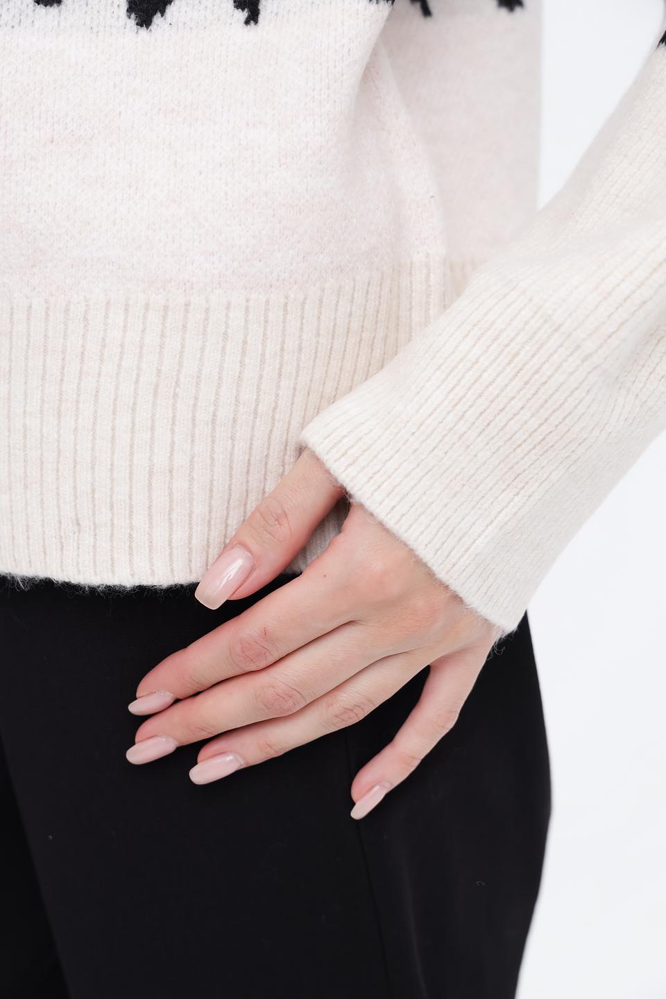 Пуловер Broadway с узором бежевый