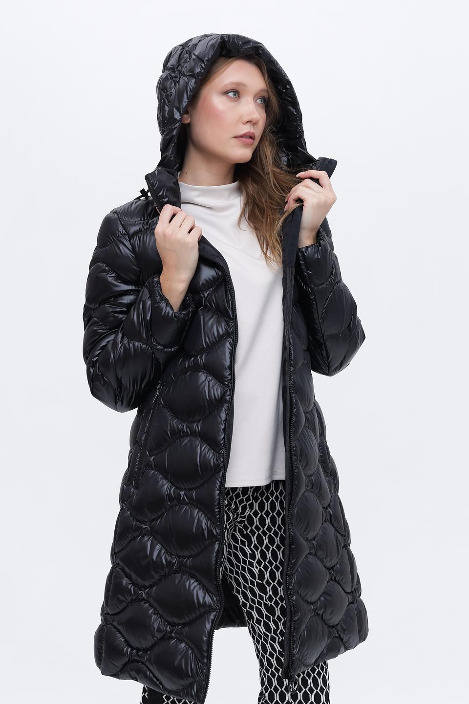 Пальто Marc Cain стеганое чёрное