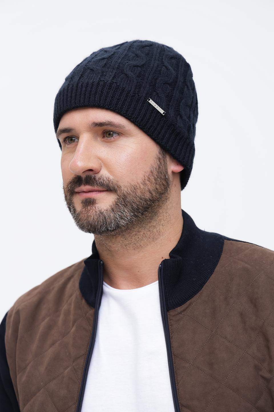 Шапка Bugatti ACC вязаная тёмно-синяя