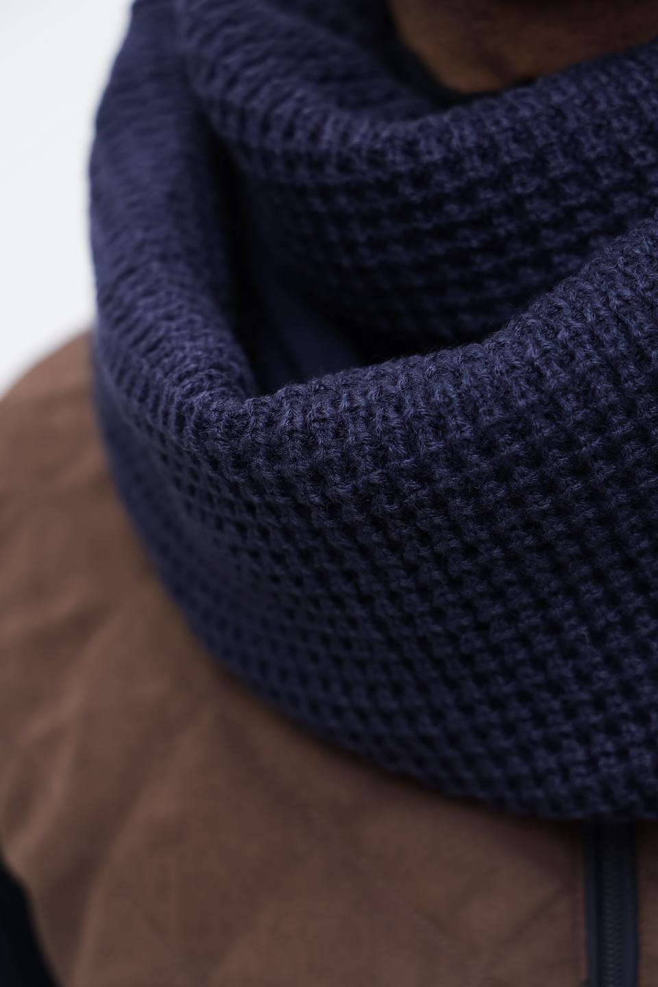 Шарф Wegener мужской синий вязаный