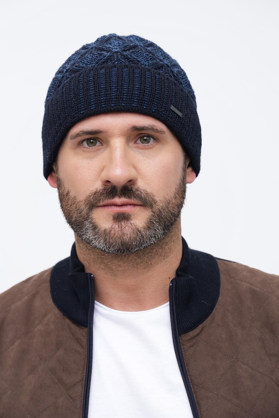 Шапка Bugatti ACC вязаная синяя