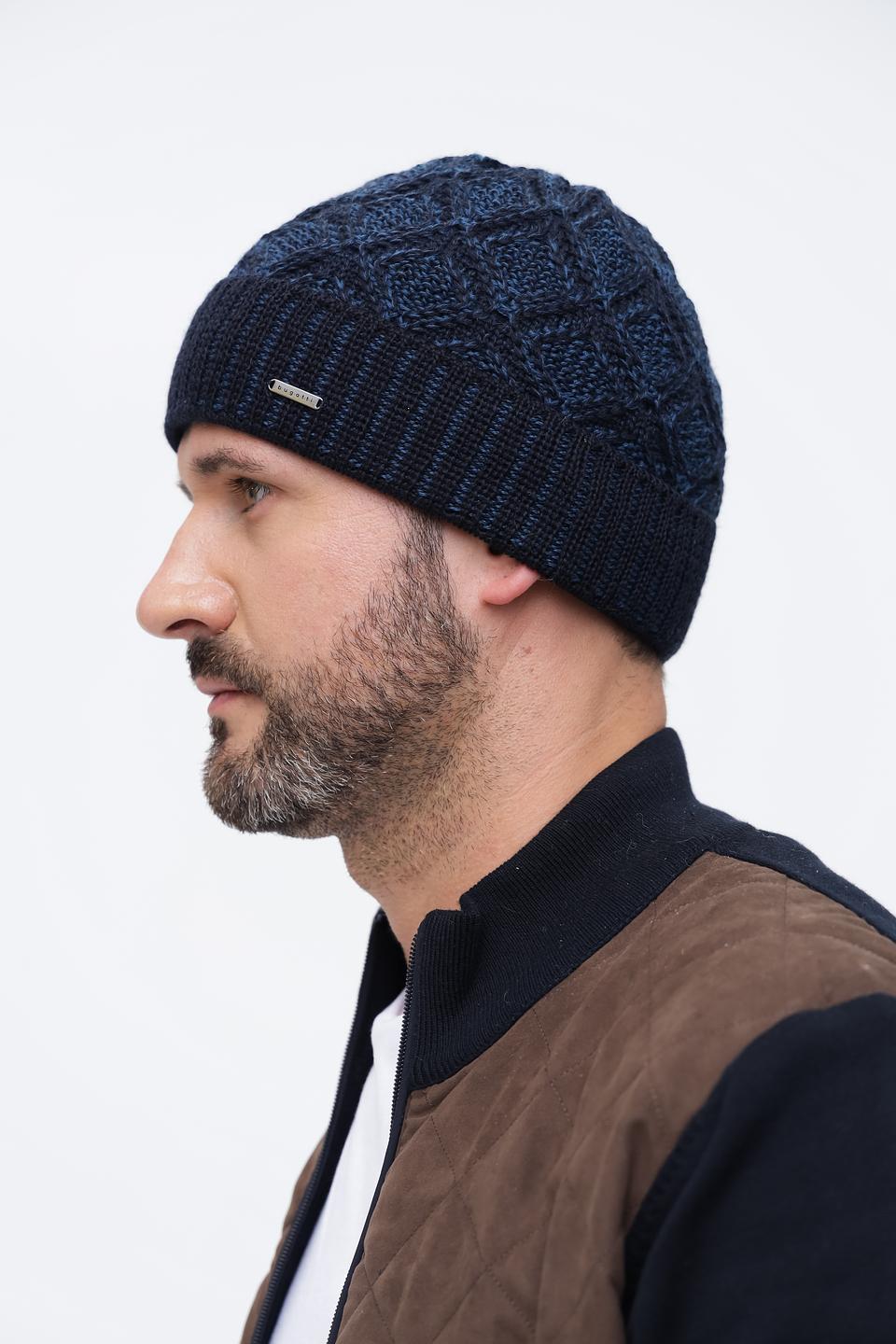 Шапка Bugatti ACC вязаная синяя