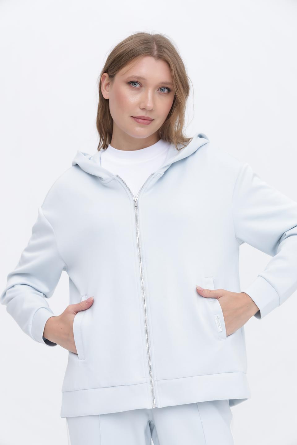 Толстовка Broadway на молнии голубая