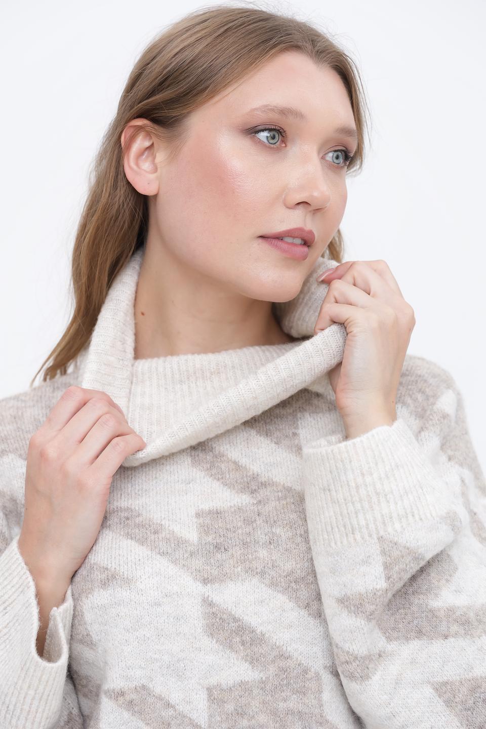 Пуловер Broadway в клетку бежевый