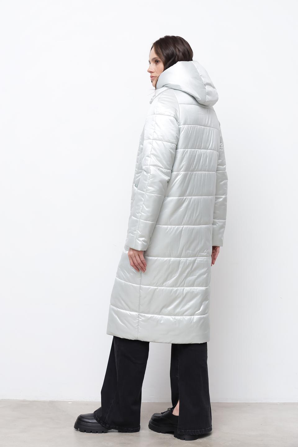 Пальто Beatris стеганое серебристое