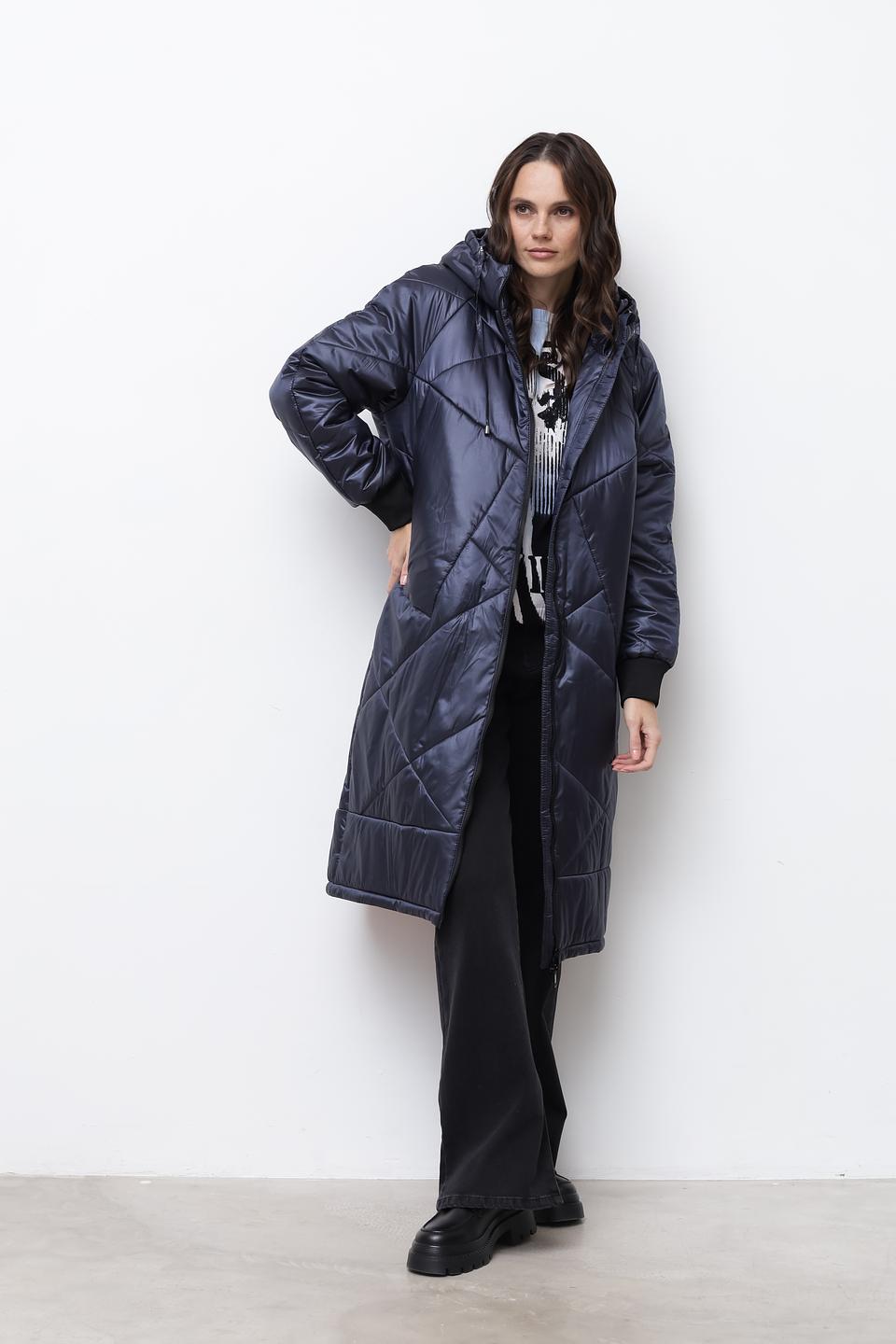 Пальто Beatris стеганое синее