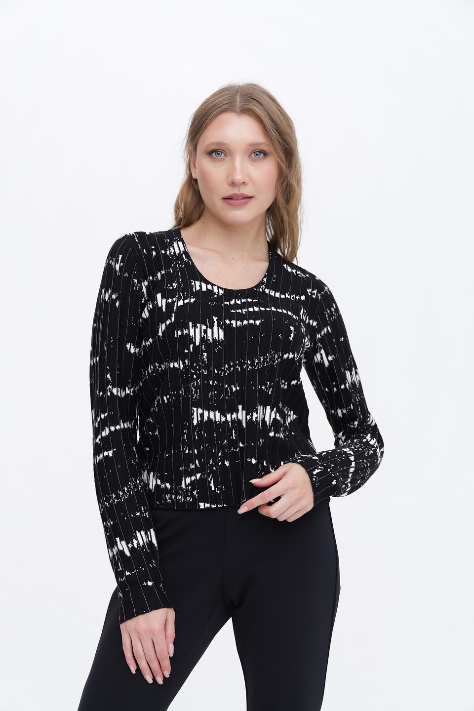 Пуловер Taifun с принтом чёрный