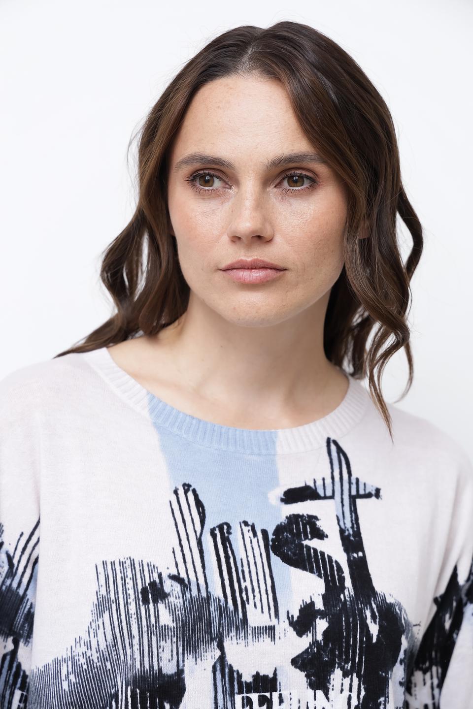 Пуловер Lecomte с принтом зебры