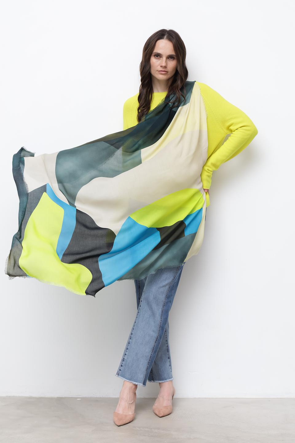 Шарф Oui с геометрическим принтом