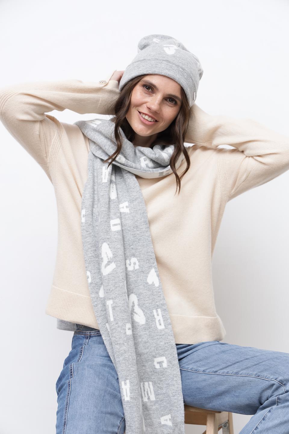 Шарф Marc Cain с логотипом серый