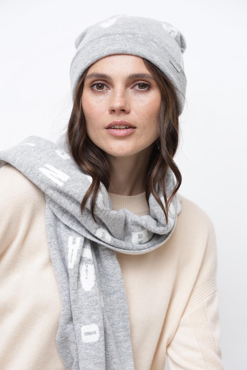 Шарф Marc Cain с логотипом серый