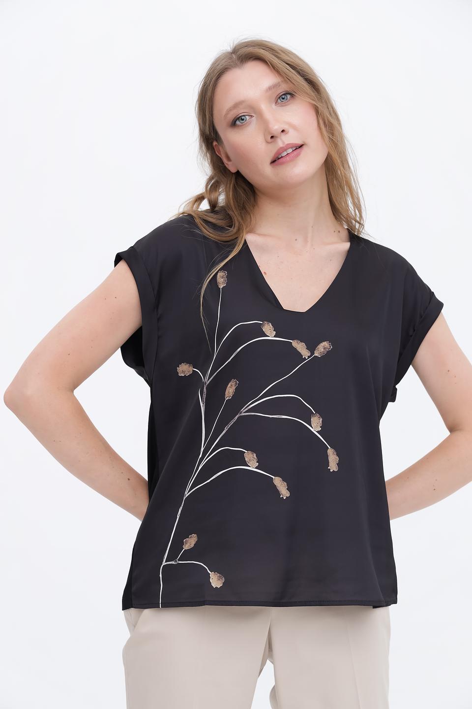 Блуза Taifun с растительным принтом